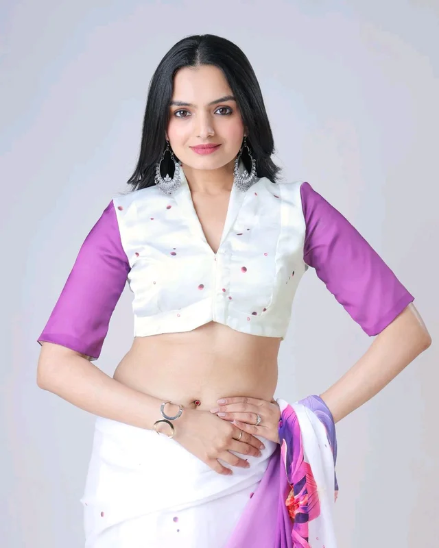 Drape Saree In 2 Different Way To Wear Saree* - soft purple, Free Size