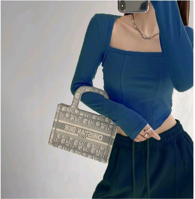 Casual Regular Sleeves Solid Women Dark Blue Top - Nile Blue, XXL