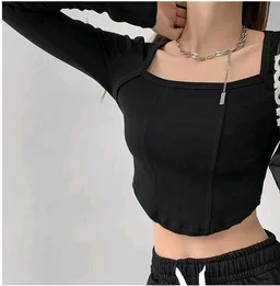 Casual Regular Sleeves Solid Women Dark Black Top - Black, XL