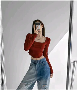 Casual Regular Sleeves Solid Women Maroon Top - Maroon, S