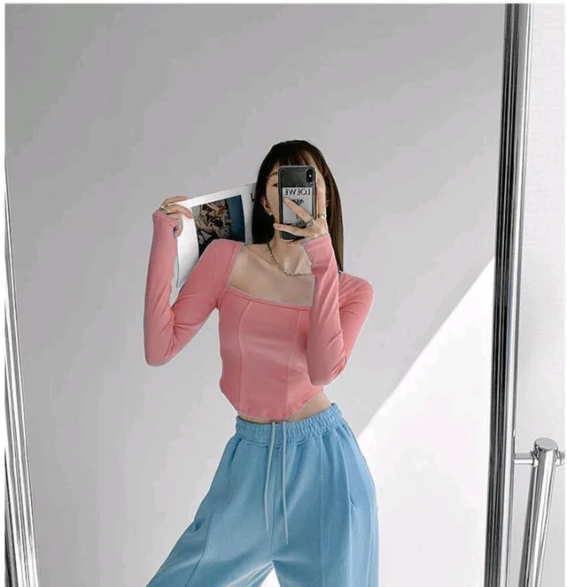 Casual Regular Sleeves Solid Women Pink Top - pink, S