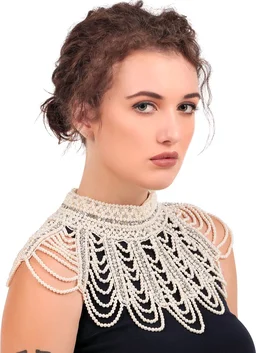 Cotton Blend, Net Poncho - White, L