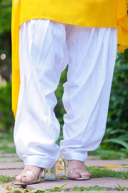 Viscose Rayon Kurti Patiala Dupatta Set - Ripe Lemon, M