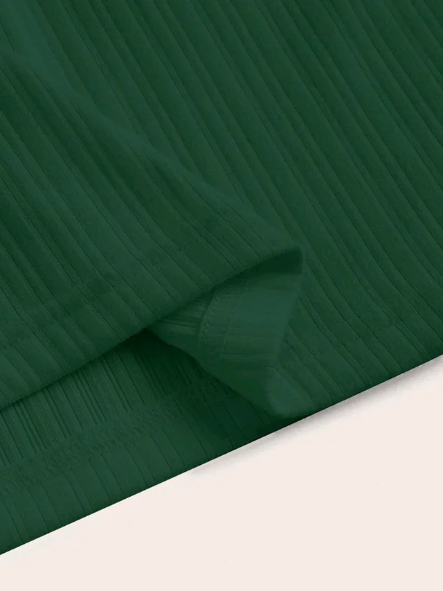 Women's Casual Sleeveless Square Neck High Waist Rib Knit Tank Long Dress - Dark Green, L