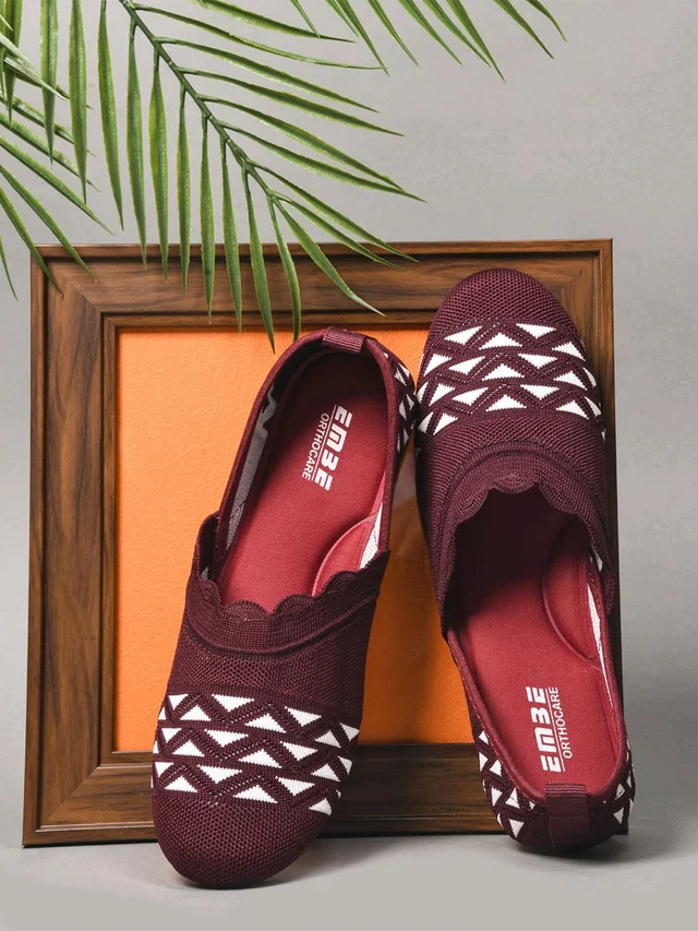 EMBE-18 Bellies For Women (Maroon, 8) - MHWT, IND-5