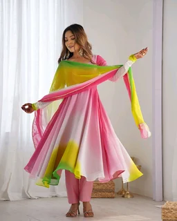Multi Color Georgette Anarkali With Lace Dupatta Padding Color Anarkali
- Kobi, M
