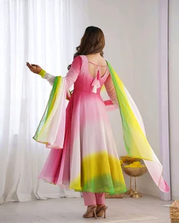 Multi Color Georgette Anarkali With Lace Dupatta Padding Color Anarkali
- Kobi, M