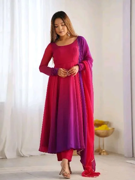 Multi Color Georgette Anarkali With Lace Dupatta Padding Color Anarkali
- Berry, S