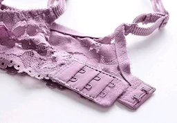 Premium Women's Padded Bra Penty Set | Net Fabric Padded Underwire Undergarments Set Lingerie | Push-Up Underbody Polyamide Set for Women - Purple, 34A