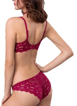 Premium Women's Padded Bra Penty Set | Net Fabric Padded Underwire Undergarments Set Lingerie | Push-Up Underbody Polyamide Set for Women - Maroon, 28A