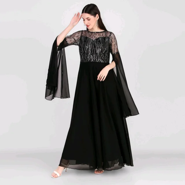 Women Maxi Black Full Length - Black, XL