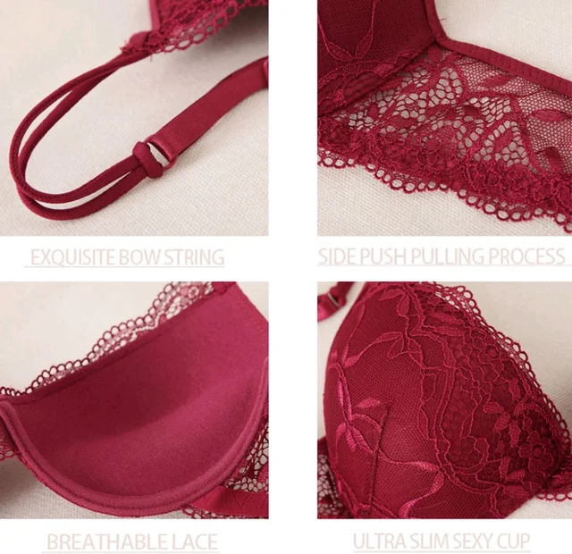Bra & Panty Set Embroidered Black Lingerie Set - Rosewood, 34B