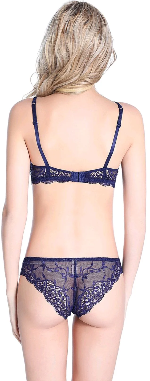 Bra & Panty Set Embroidered Black Lingerie Set - Mirage, 30B