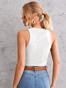 Women's Solid Regular Fit Western Top
- White, S