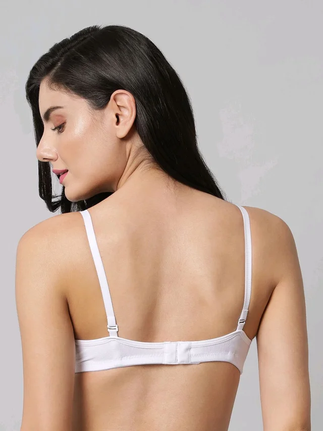SDROSE Women's Cotton Lightly Padded Full Coverage Non-Wired T-Shirt White Color Bra Pack of 1
- White, 36B