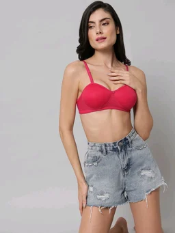 SDROSE Women's Cotton Lightly Padded Full Coverage Non-Wired T-Shirt White Color Bra Pack of 1
- Bright Maroon, 38B