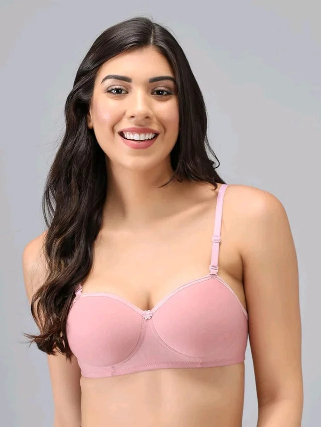 SDROSE Women's Cotton Lightly Padded Full Coverage Non-Wired T-Shirt White Color Bra Pack of 1
- Pink Rose, 30B