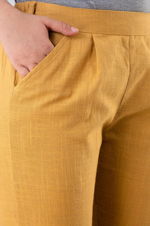Women Relaxed Brown Pure Cotton Trousers - Coffee, 34