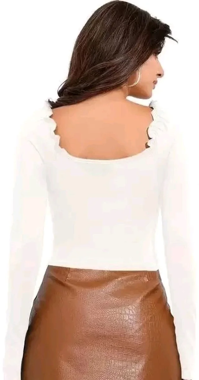Casual Regular Sleeves Solid Women White Top
- White, L