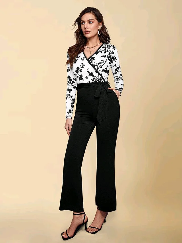 Printed women jumpsuit - White, M