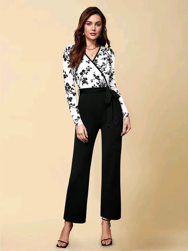 Printed women jumpsuit - White, S