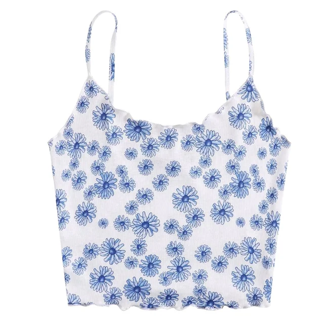 Tank Crop Sleeveless Women's Pullover Shirts Vest Tops Print Women's Blouse Tight Lace Top - Ship Cove, L