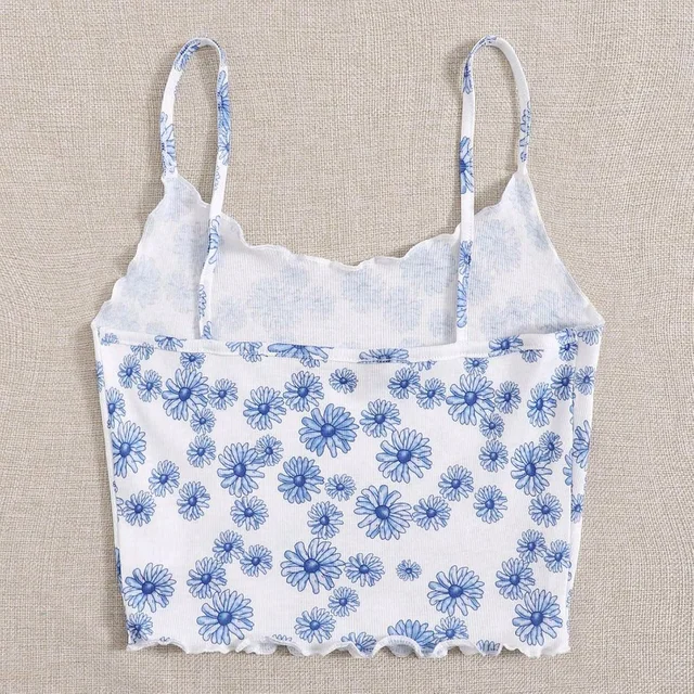 Tank Crop Sleeveless Women's Pullover Shirts Vest Tops Print Women's Blouse Tight Lace Top - Ship Cove, L