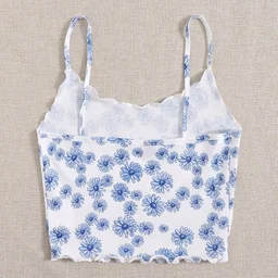 Tank Crop Sleeveless Women's Pullover Shirts Vest Tops Print Women's Blouse Tight Lace Top - Ship Cove, M