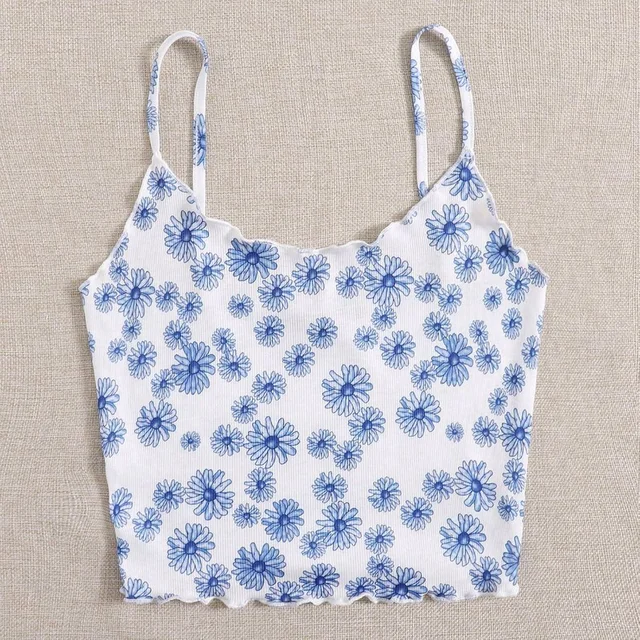 Tank Crop Sleeveless Women's Pullover Shirts Vest Tops Print Women's Blouse Tight Lace Top - Ship Cove, XS