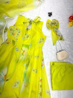 Lemon Green Color Digital Printed Anarkali Suit
- Lemon, S