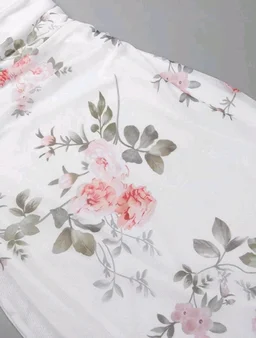 Floral Print Off-Shoulder Bodycon Midi Dress
- L, White