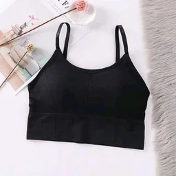 Women's and Girl's Adjustable Strap Cotton Blend Sports Lightly Padded Bra
- White, 34A