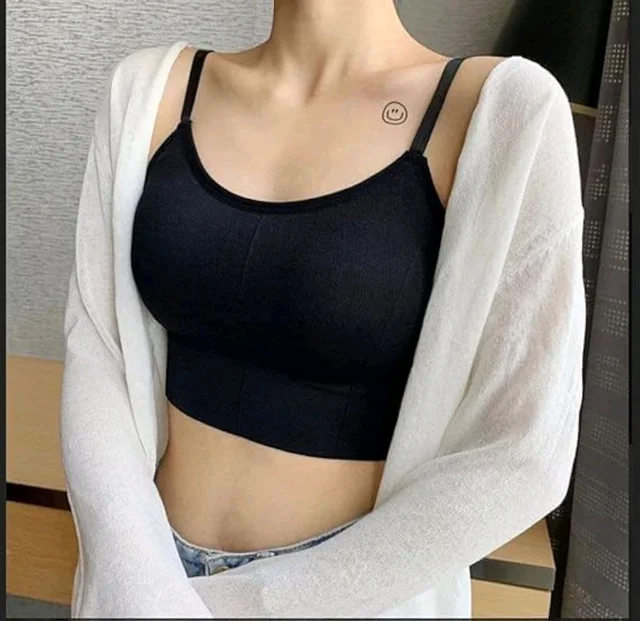 Women's and Girl's Adjustable Strap Cotton Blend Sports Lightly Padded Bra
- White, 34A