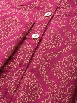 Casual Sleeveless Printed Women Pink Top
- Pink, L