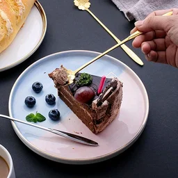 Golden Dessert Spoon Set – 4 Pcs Designer Spoons for Dessert, Coffee, Ice Cream & Kitchen Use – Floral & Heart Shapes – Premium Stainless Steel (8 cm, Gold Finish) - Golden
