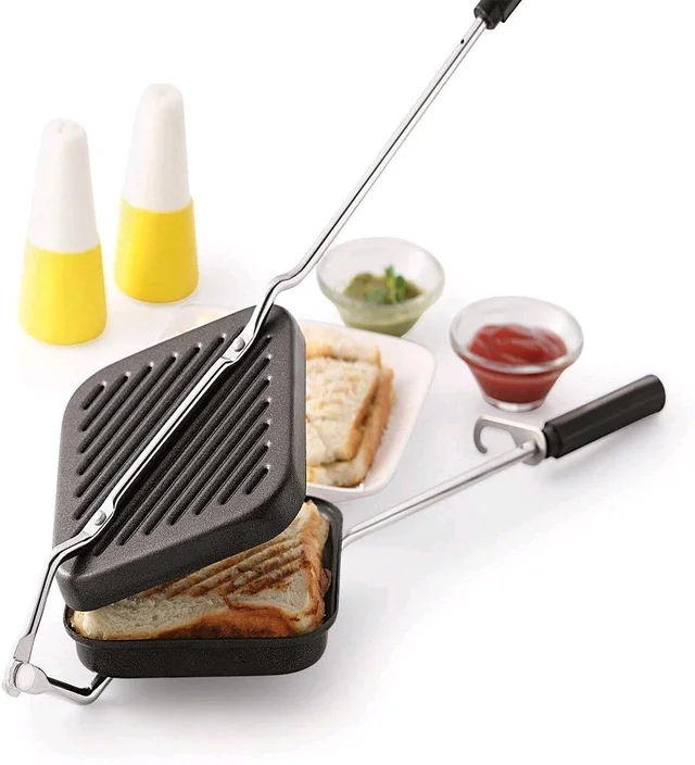 TimeS Non-Stick Grill Sandwich Toaster and Griller - Black
