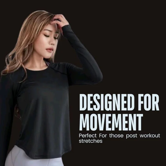 Women's Long Sleeve Workout T-Shirt | Round Neck - Plain Long Sleeve Relaxed Fit Tshirt for Women Yoga Sports T-Shirt
- Black, XL