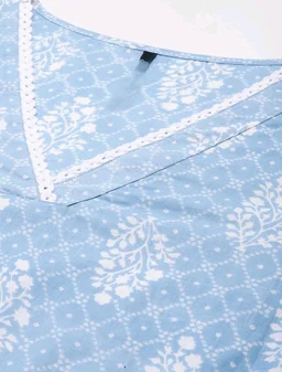 Women's Light Blue Rayon Lace Work Kurta
- Spindle, XL