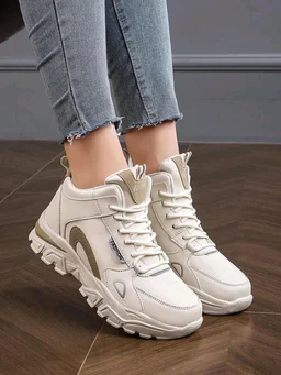Women Off White Sneakers Stylish & Comfortable - White, IND-5