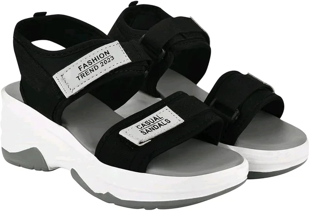 Lightweight Comfortable Daily Wear & Trendy Flatforms Pink Sandals for Girls
- Grey, IND-5