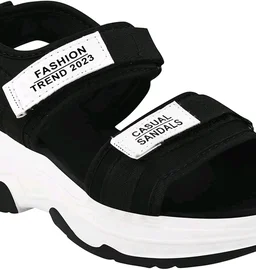Lightweight Comfortable Daily Wear & Trendy Flatforms Pink Sandals for Girls
- Black, IND-4