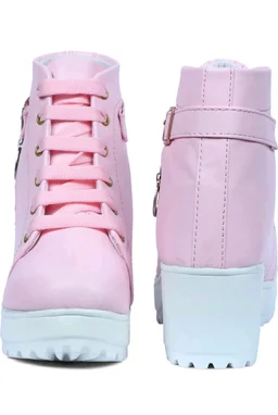 Women Stylish Ladies casual Boots for Girls (R-Boot-004-P-10) Boots For Women (Pink, 10) - French Lilac, IND-5