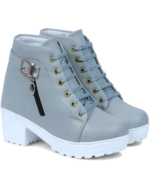 Women Stylish Ladies casual Boots for Girls (R-Boot-004-P-10) Boots For Women (Pink, 10) - Gull Gray, IND-8