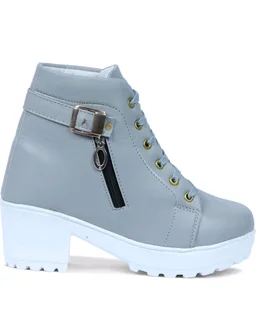 Women Stylish Ladies casual Boots for Girls (R-Boot-004-P-10) Boots For Women (Pink, 10) - Gull Gray, IND-8