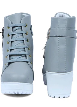 Women Stylish Ladies casual Boots for Girls (R-Boot-004-P-10) Boots For Women (Pink, 10) - Gull Gray, IND-8
