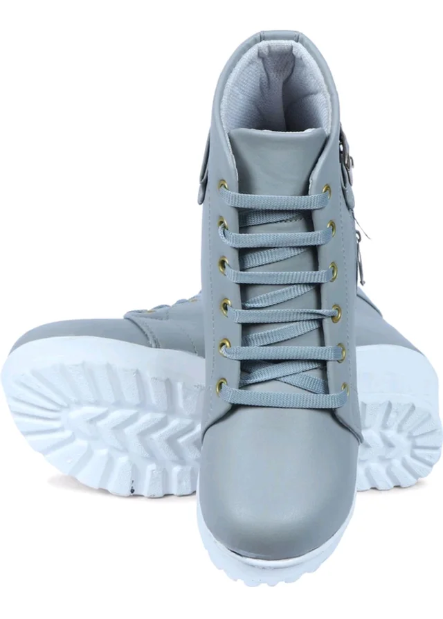 Women Stylish Ladies casual Boots for Girls (R-Boot-004-P-10) Boots For Women (Pink, 10) - Gull Gray, IND-8