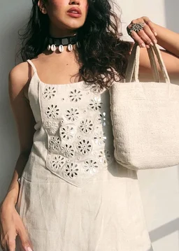 Sleeveless Cotton Flex Kurta Pant Set – Elegant Summer Style
- White, M