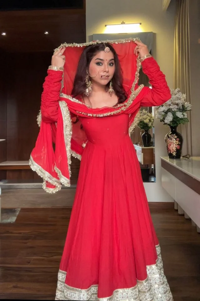 Padmavati Anarkali Set - XXL, Red