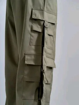 Women’s Cargo Pants Loose Fit Baggy Trousers with Pockets | High Waist Wide Leg Streetwear Joggers | Casual Cargo Polyester Pants - 4XL, Green