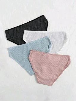 Women Soft Cotton Hipster Ladies Plain Bright Panty/Innerwear Inner Elastic Underwear Combo Pack 2, 4 (Colour May Very)
- M